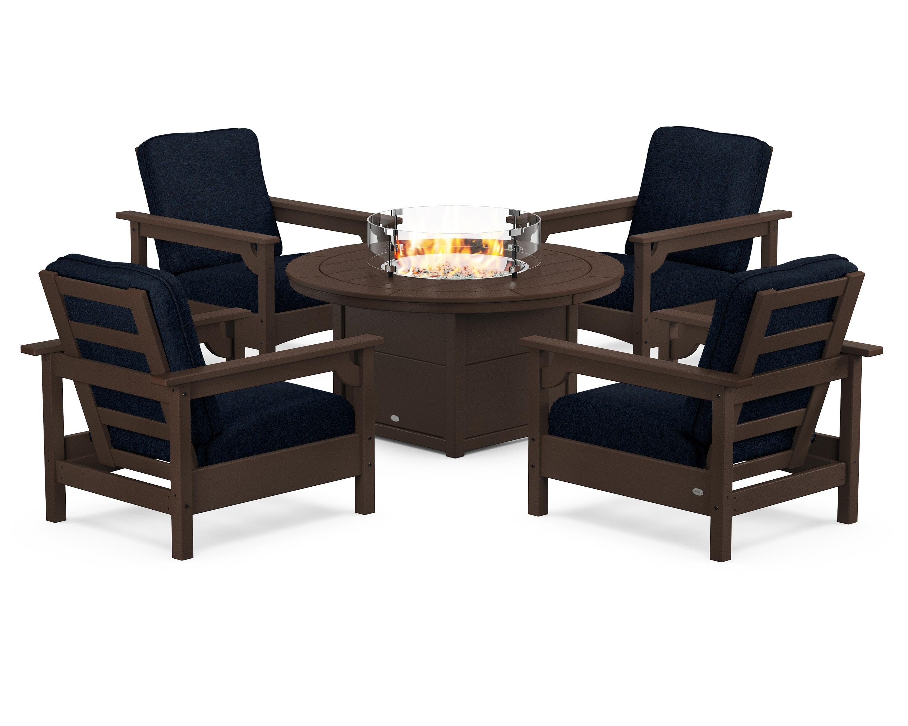 Club 5-Piece Conversation Set with Fire Pit Table