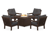 Vineyard 5-Piece Conversation Set with Fire Pit Table