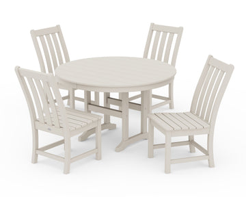 Vineyard 5-Piece Round Farmhouse Side Chair Dining Set