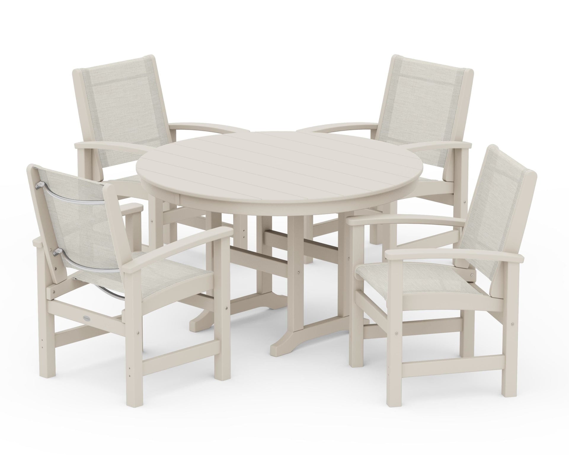 Coastal 5-Piece Round Farmhouse Dining Set