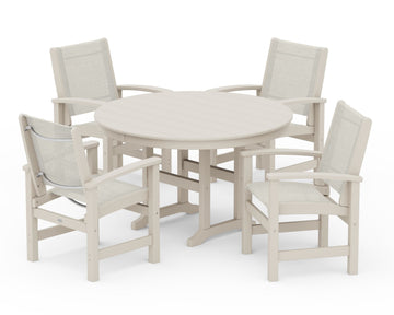 Coastal 5-Piece Round Farmhouse Dining Set