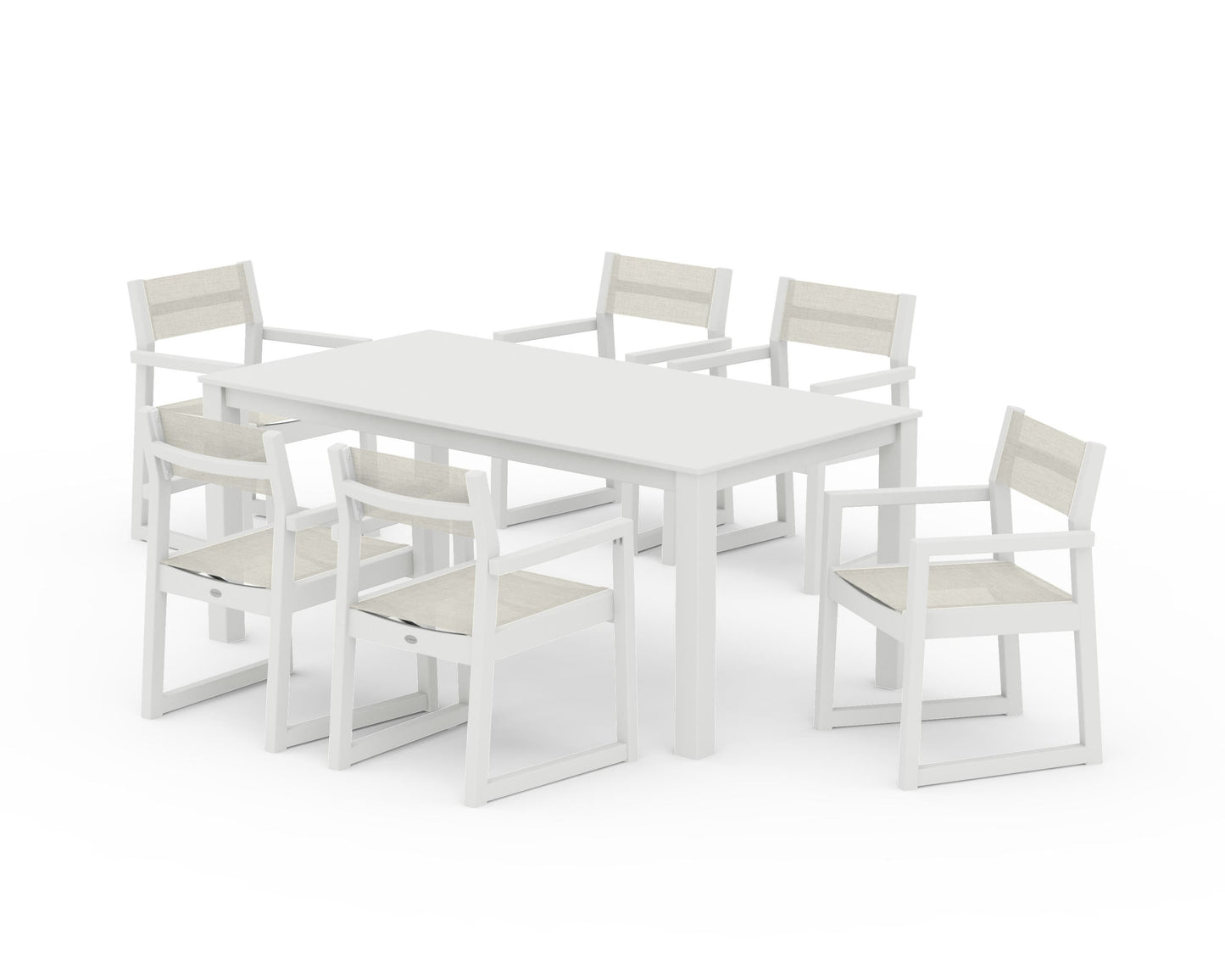 EDGE Sling Arm Chair 7-Piece Parsons Dining Set