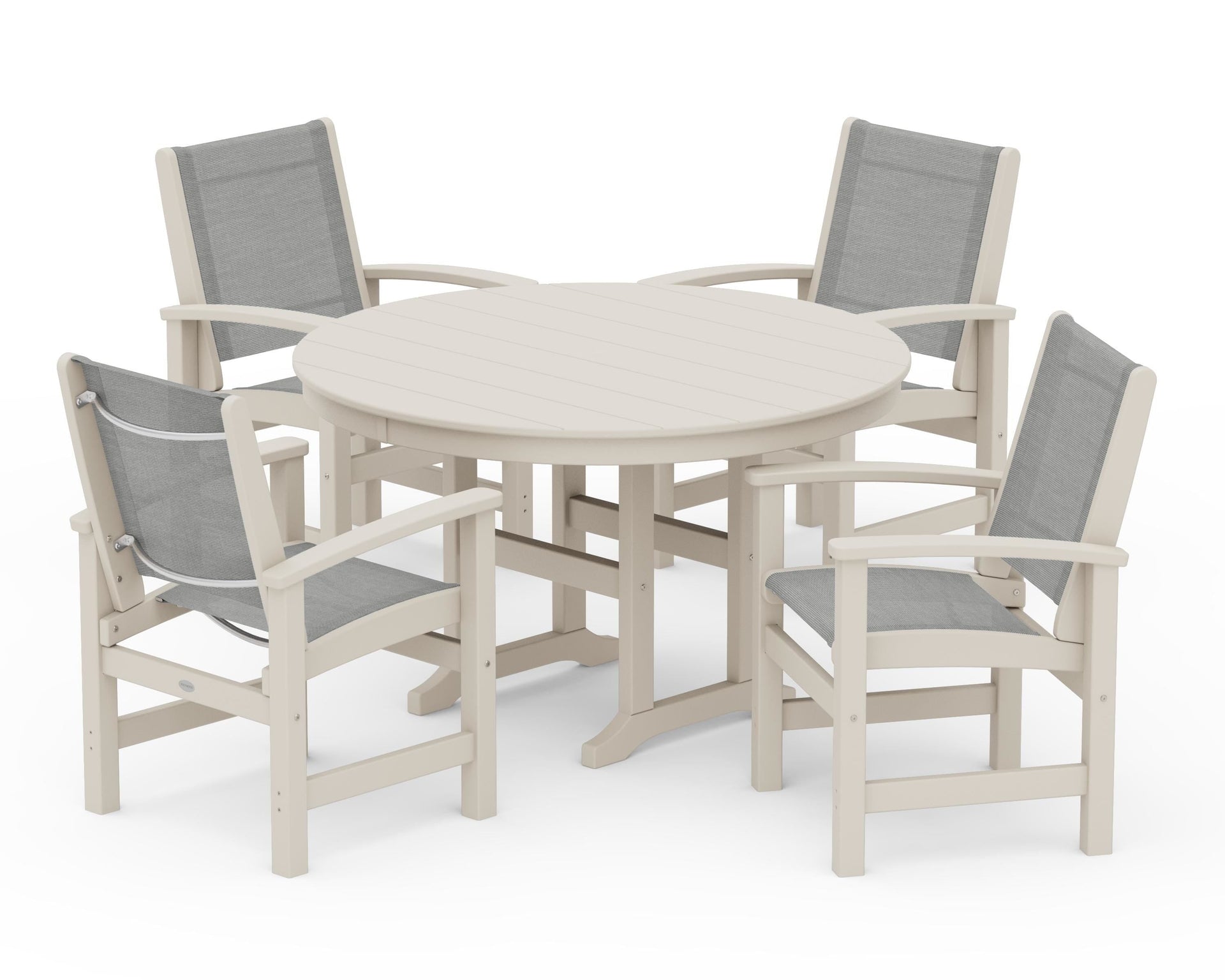 Coastal 5-Piece Round Farmhouse Dining Set