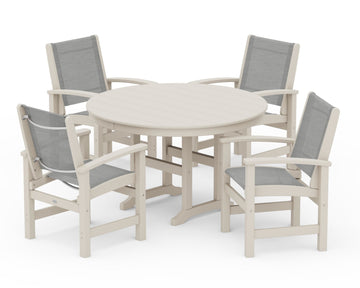 Coastal 5-Piece Round Farmhouse Dining Set
