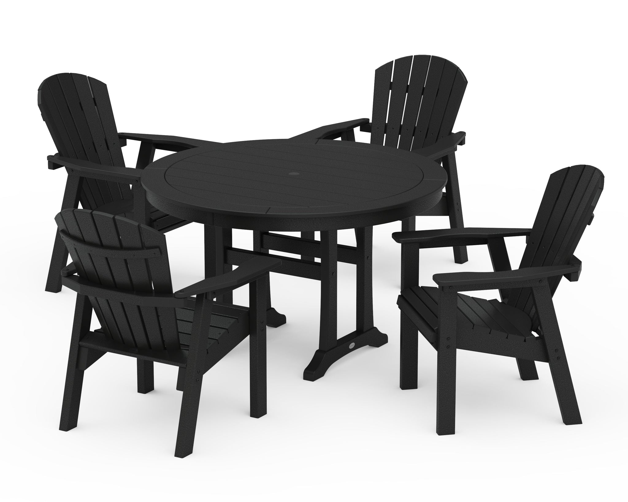 Seashell 5-Piece Round Dining Set with Trestle Legs