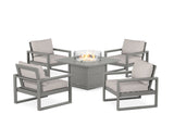 EDGE Sectional 5-Piece Deep Seating Set with Fire Pit Table