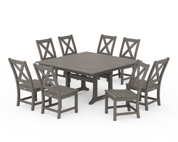 Braxton Side Chair 9-Piece Farmhouse Dining Set