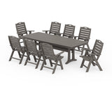 Nautical Highback 9-Piece Dining Set with Trestle Legs