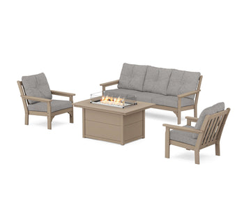 Vineyard Deep Seating Fire Pit Table Set