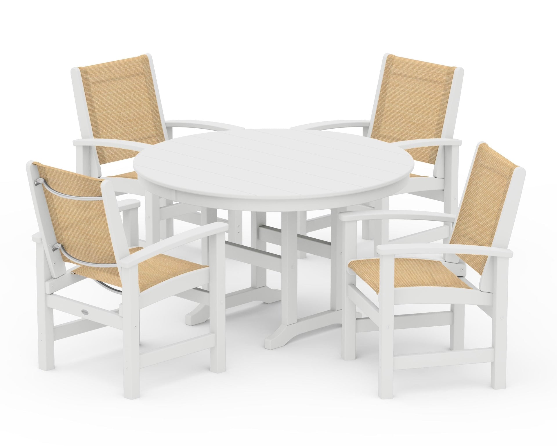 Coastal 5-Piece Round Farmhouse Dining Set