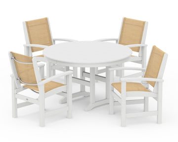 Coastal 5-Piece Round Farmhouse Dining Set