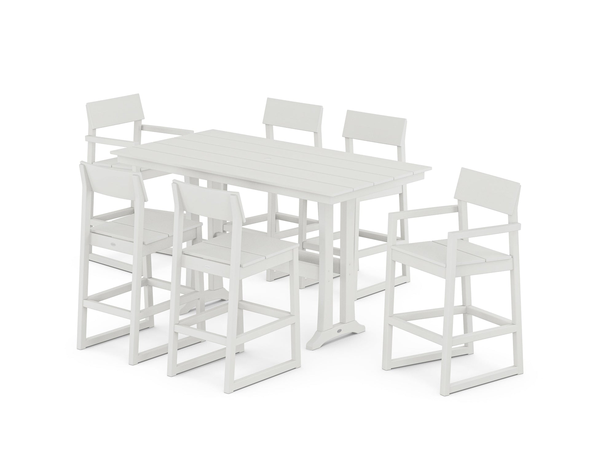 EDGE 7-Piece Farmhouse Bar Set with Trestle Legs