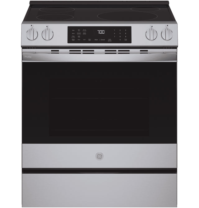 GE Profile Energy Star 30" Smart Slide-In Induction and Convection Range with No Preheat Air Fry and EasyWash Oven Tray: