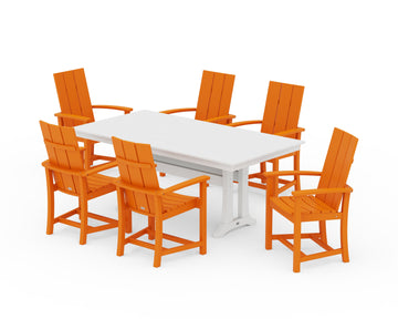 Modern Adirondack 7-Piece Farmhouse Dining Set with Trestle Legs