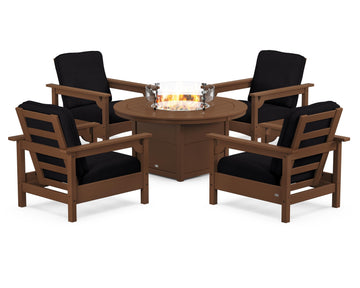 Club 5-Piece Conversation Set with Fire Pit Table