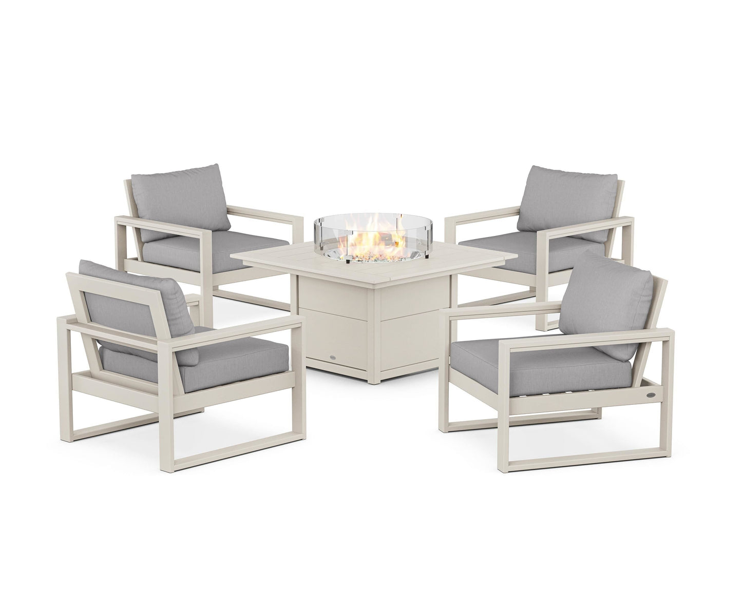 EDGE Sectional 5-Piece Deep Seating Set with Fire Pit Table