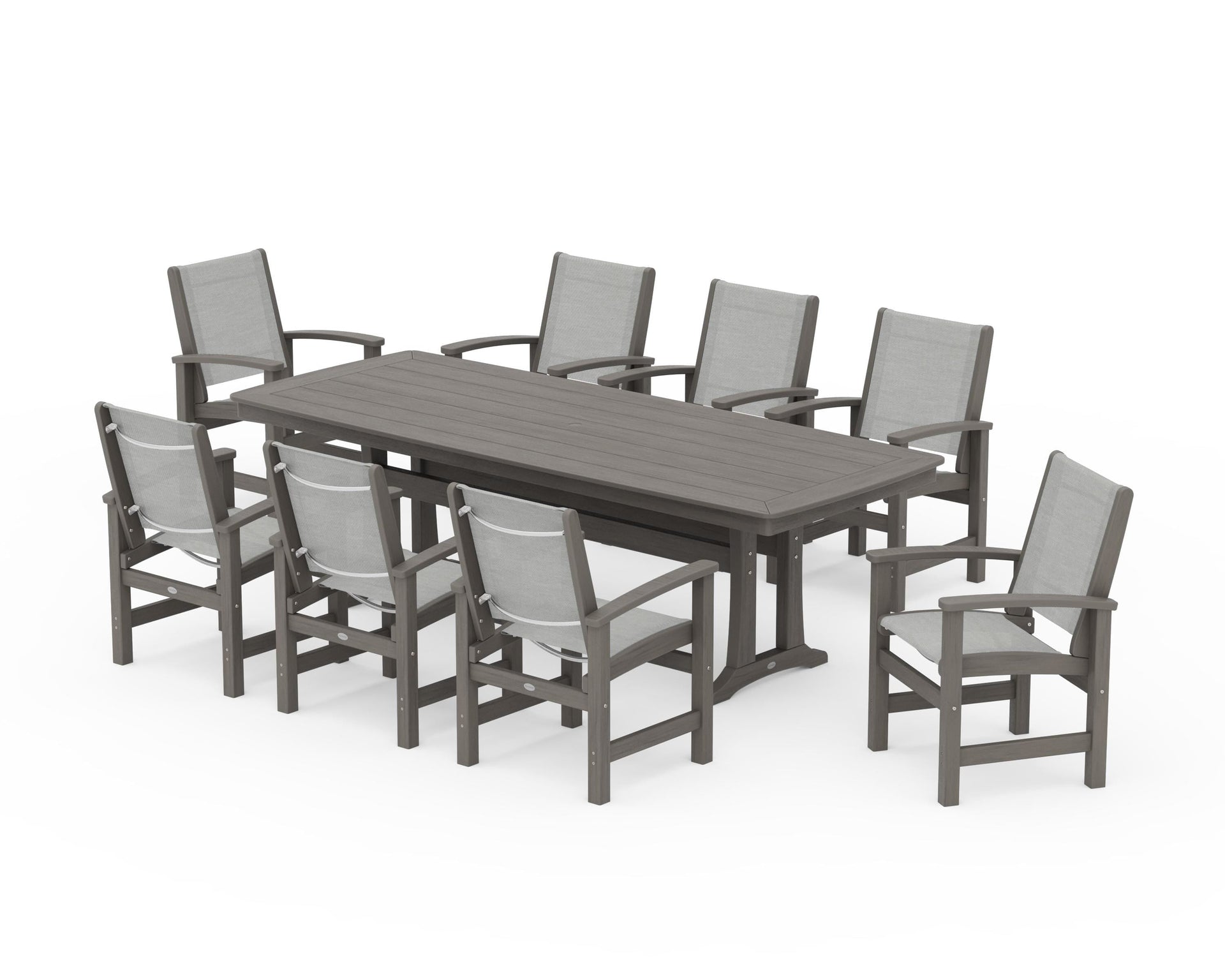 Coastal 9-Piece Dining Set with Trestle Legs