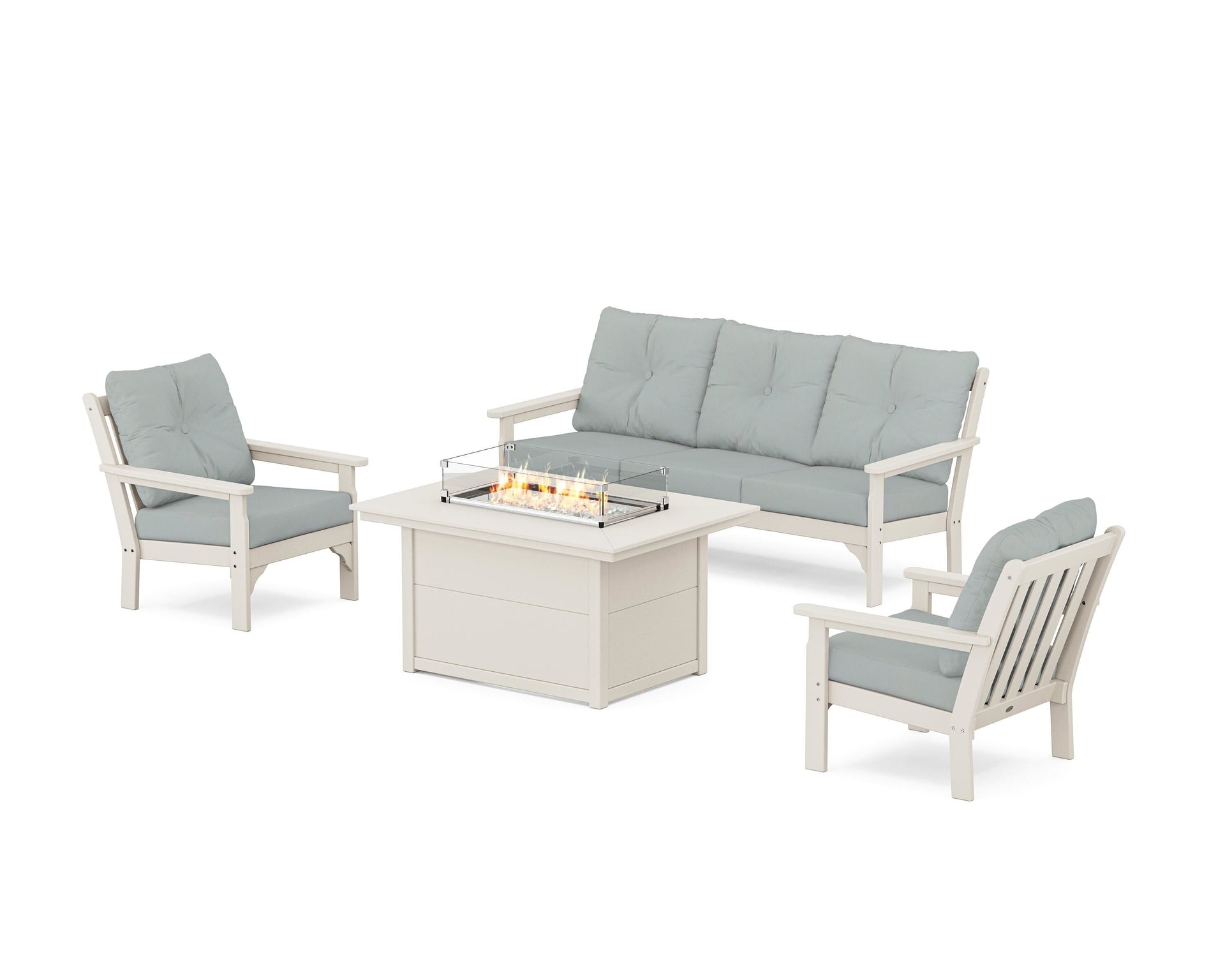 Vineyard Deep Seating Fire Pit Table Set