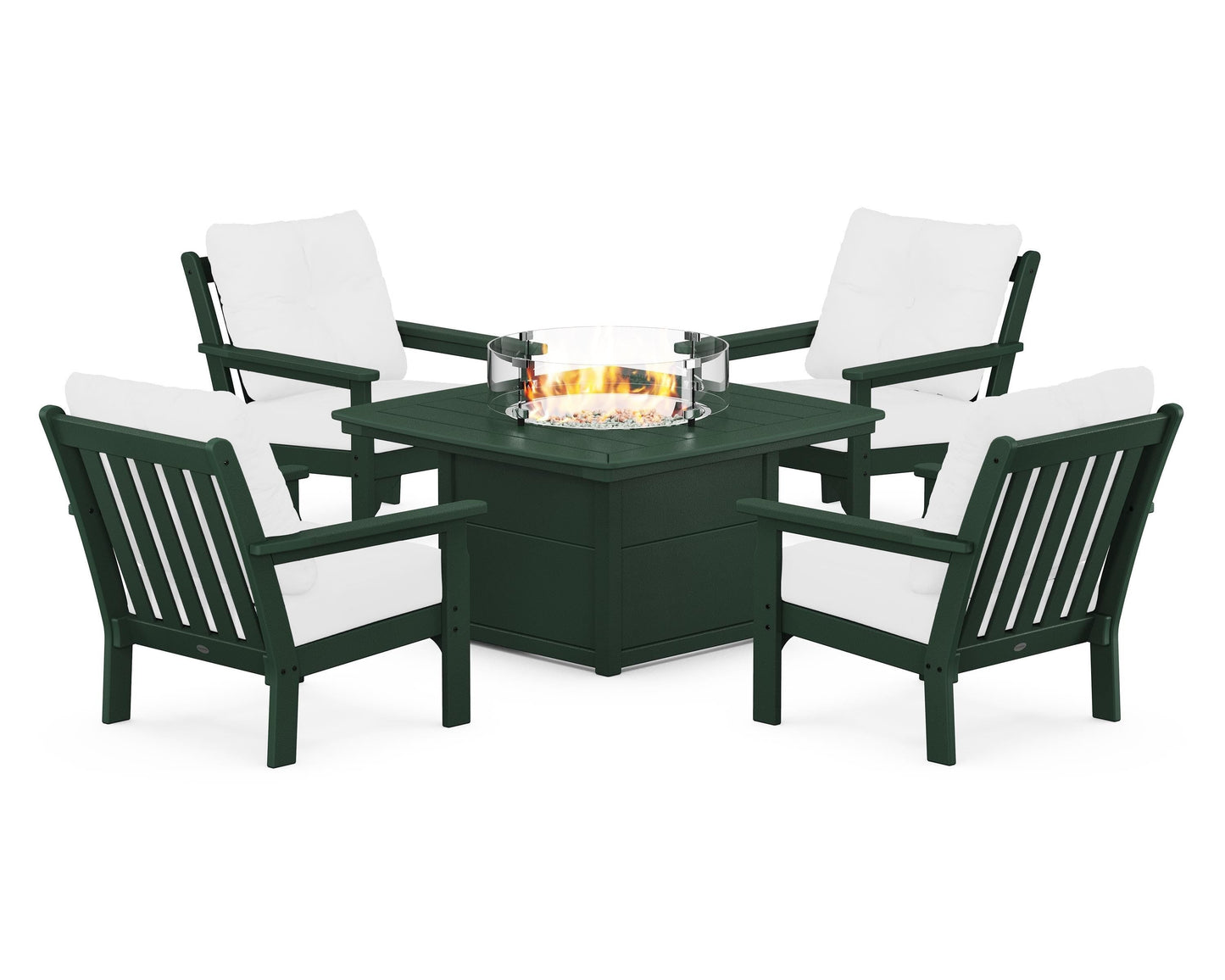 Vineyard 5-Piece Conversation Set with Fire Pit Table