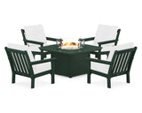Vineyard 5-Piece Conversation Set with Fire Pit Table