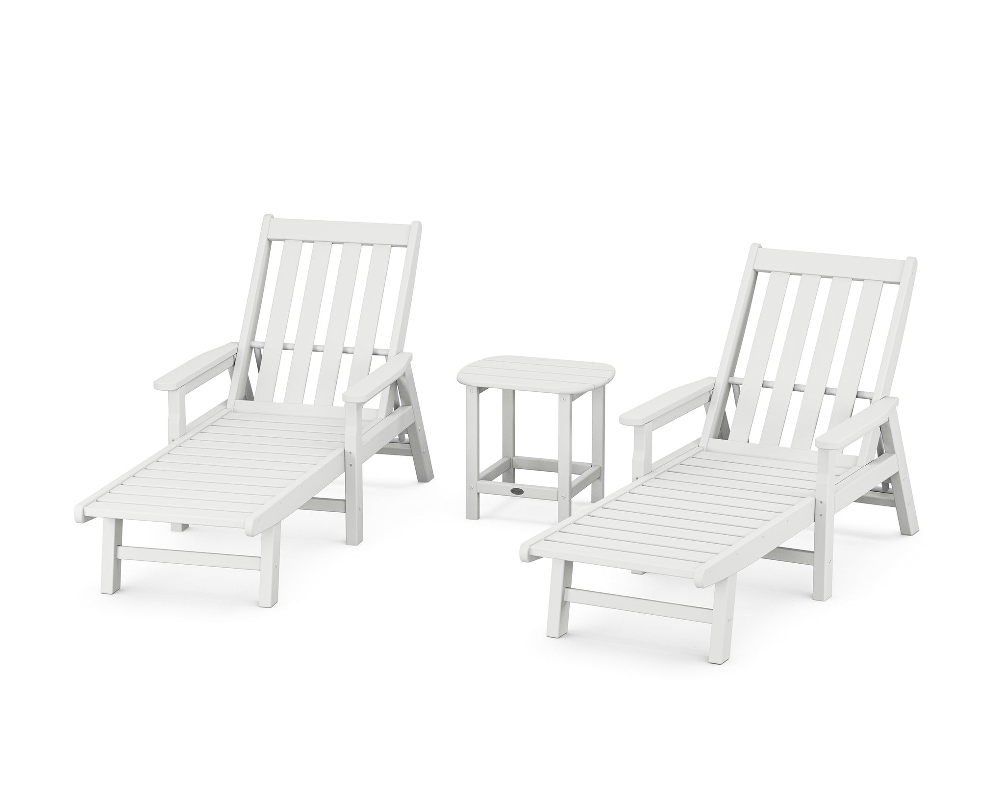 Vineyard 3-Piece Chaise with Arms Set