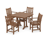 Traditional Garden 5-Piece Farmhouse Dining Set With Trestle Legs