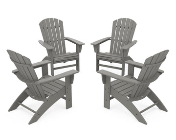 4-Piece Nautical Curveback Adirondack Chair Conversation Set