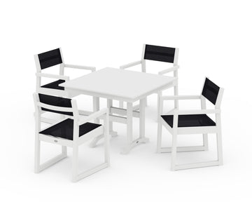 EDGE Sling Arm Chair 5-Piece Farmhouse Dining Set