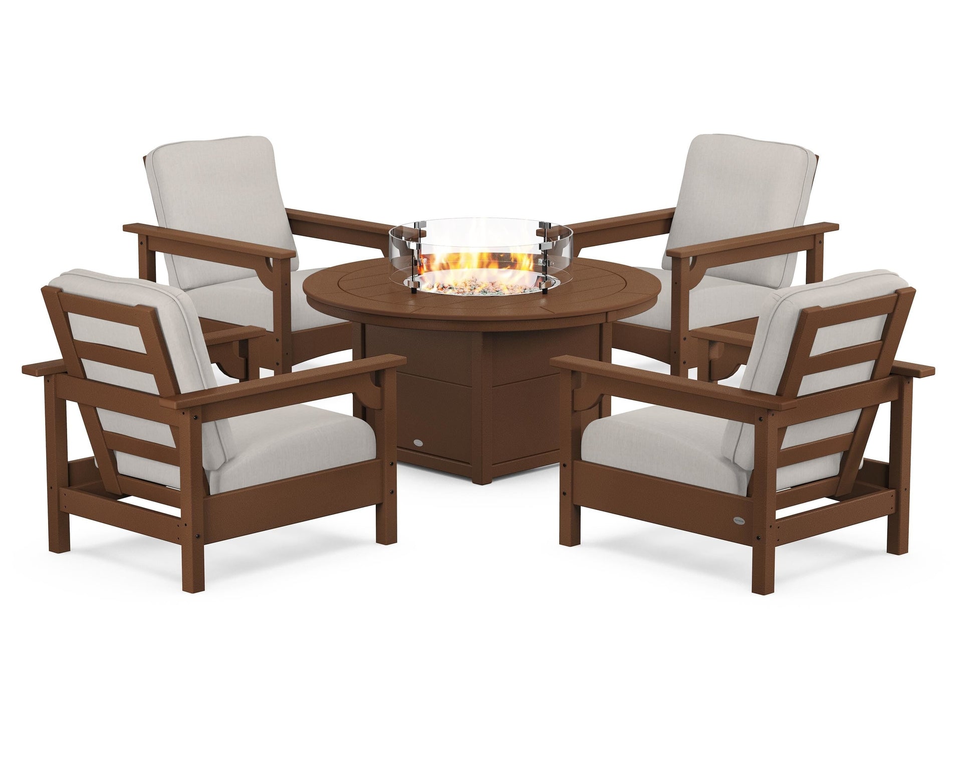 Club 5-Piece Conversation Set with Fire Pit Table