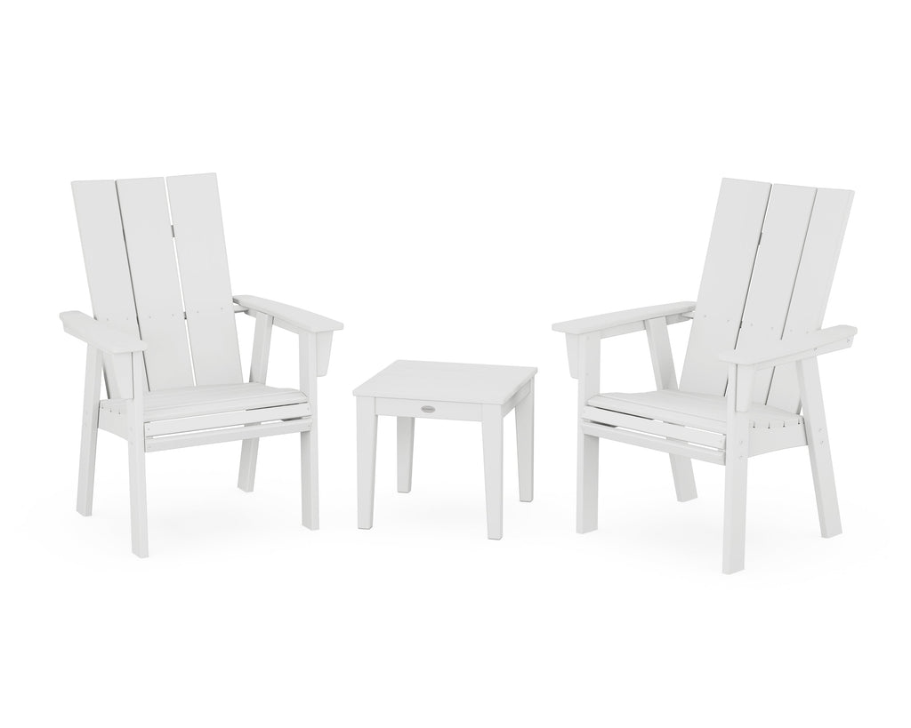 Modern 3-Piece Curveback Upright Adirondack Chair Set