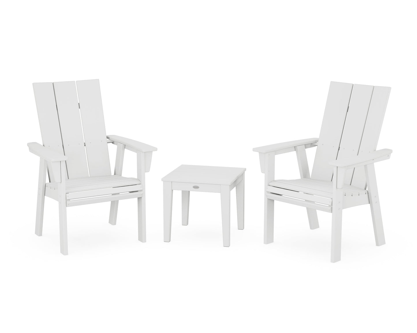 Modern 3-Piece Curveback Upright Adirondack Chair Set