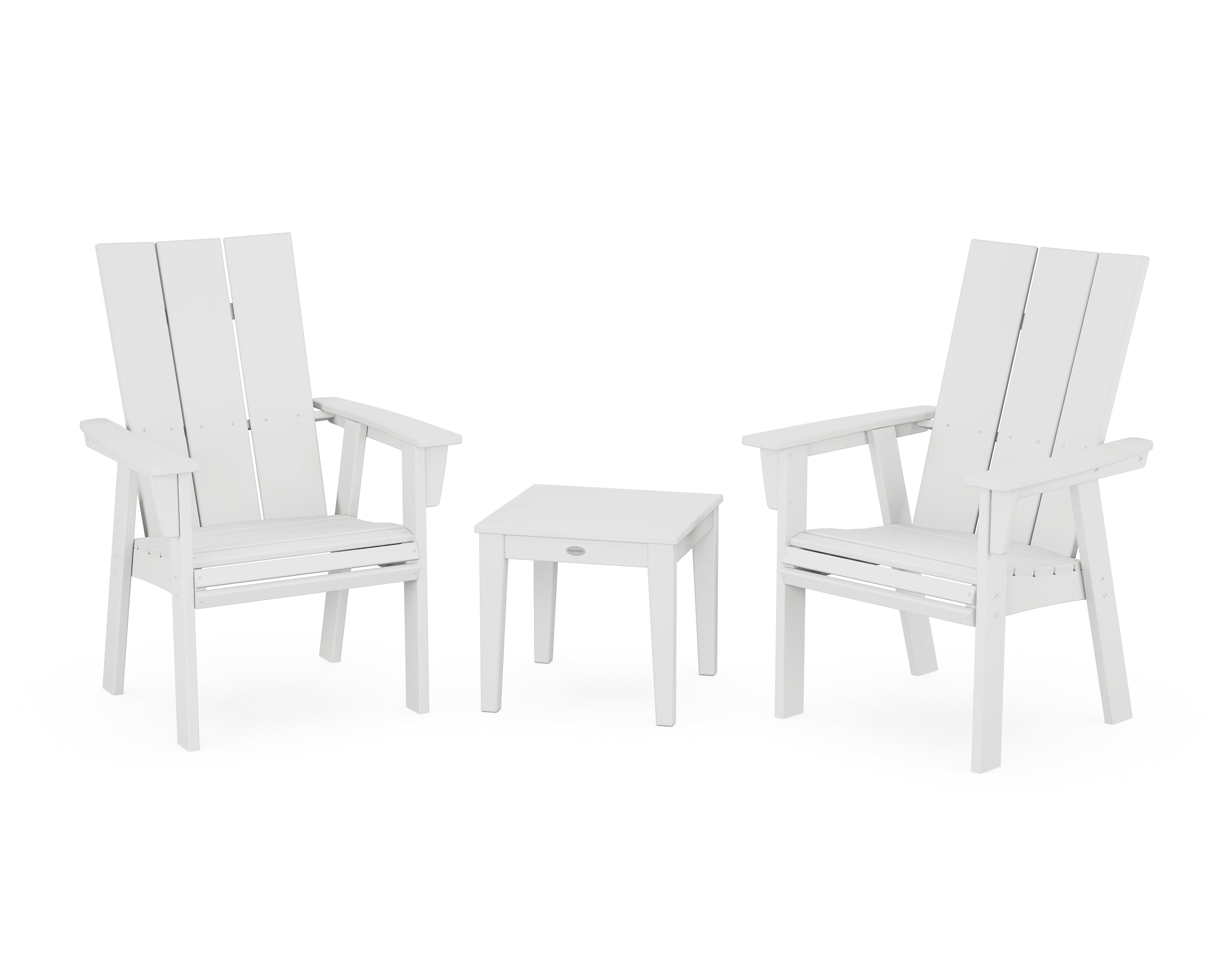Modern 3-Piece Curveback Upright Adirondack Chair Set