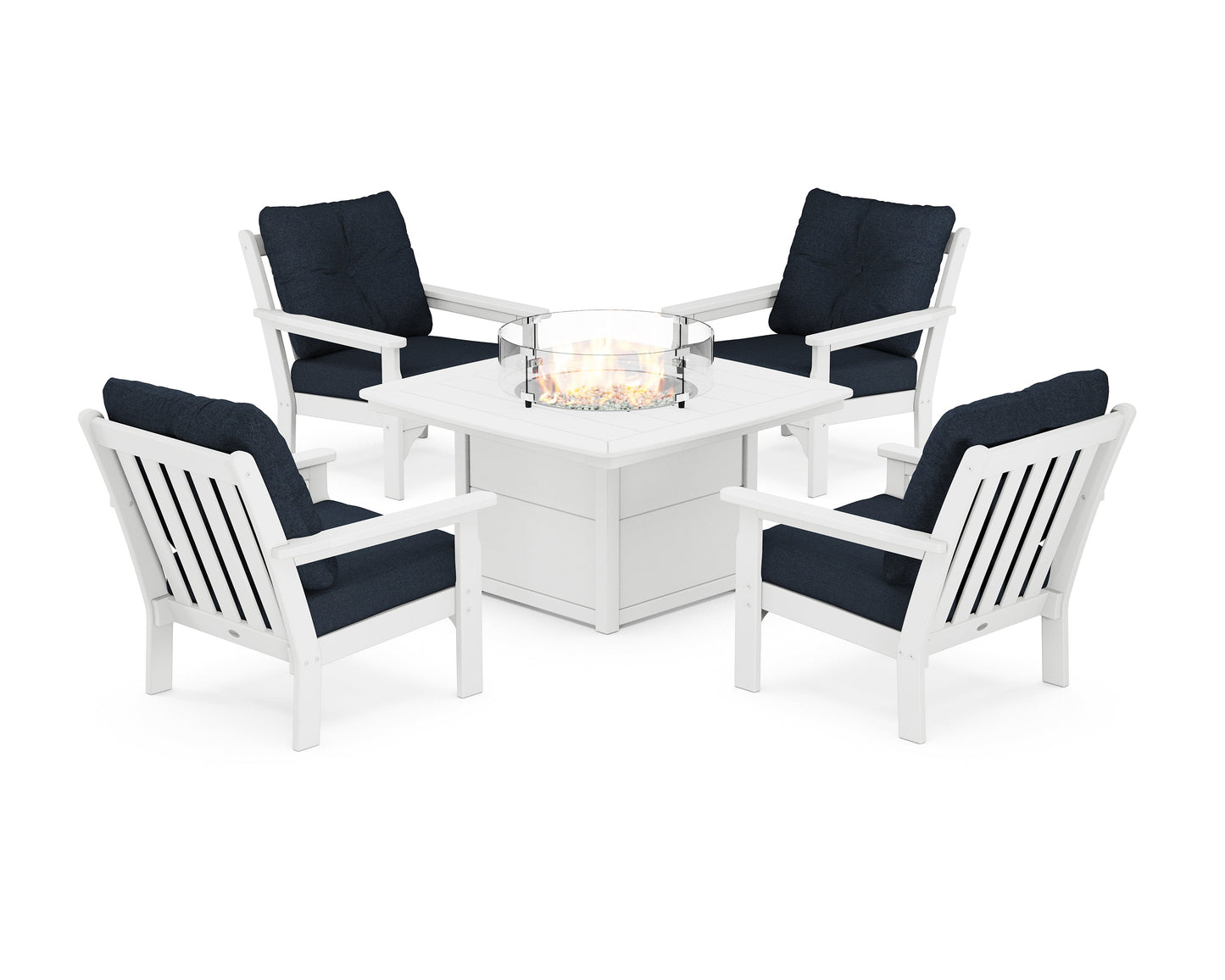 Vineyard 5-Piece Conversation Set with Fire Pit Table