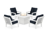 Vineyard 5-Piece Conversation Set with Fire Pit Table