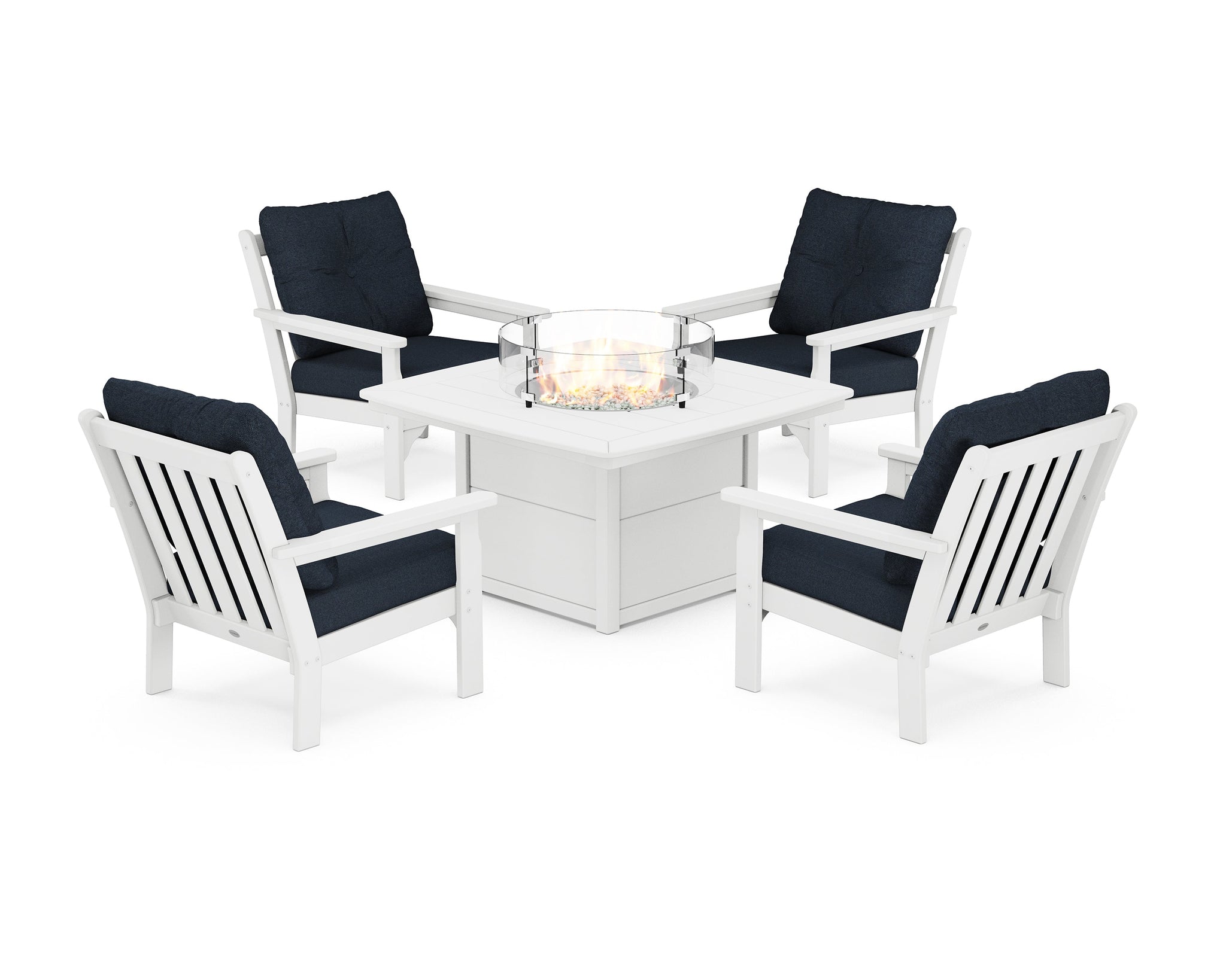 Vineyard 5-Piece Conversation Set with Fire Pit Table