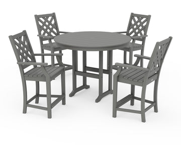 Wovendale 5-Piece Round Farmhouse Counter Set