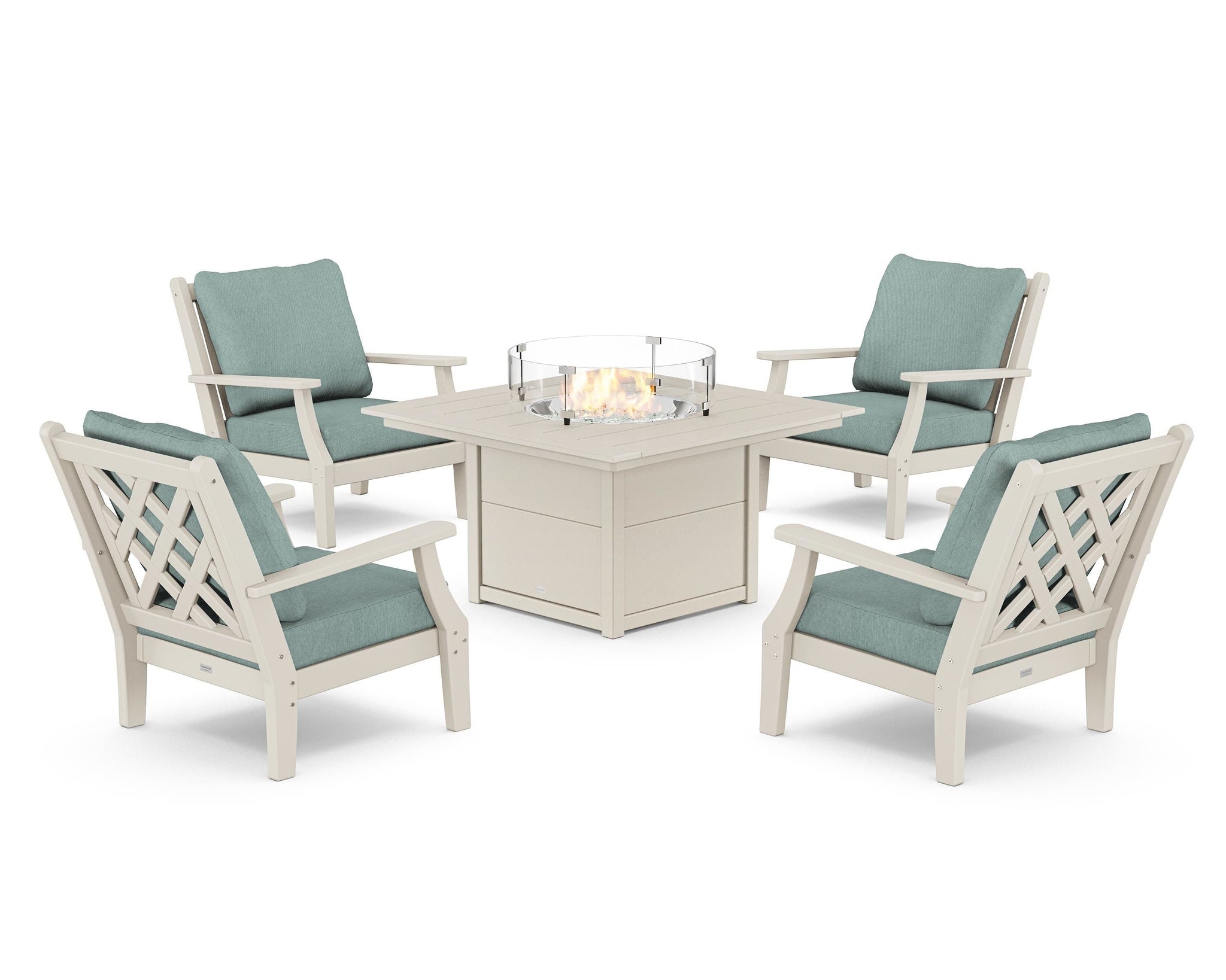 Wovendale 5-Piece Deep Seating Set with Fire Pit Table