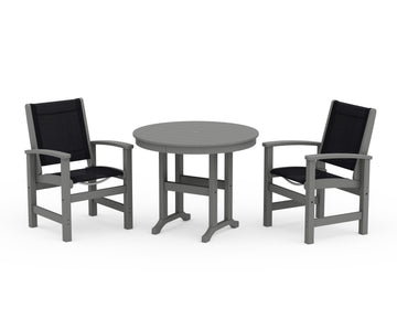 Coastal 3-Piece Round Dining Set
