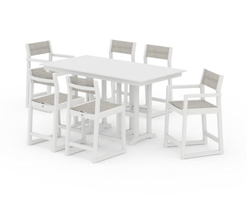 EDGE Sling 7-Piece Farmhouse Counter Set with Trestle Legs