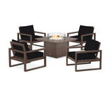 EDGE Sectional 5-Piece Deep Seating Set with Fire Pit Table