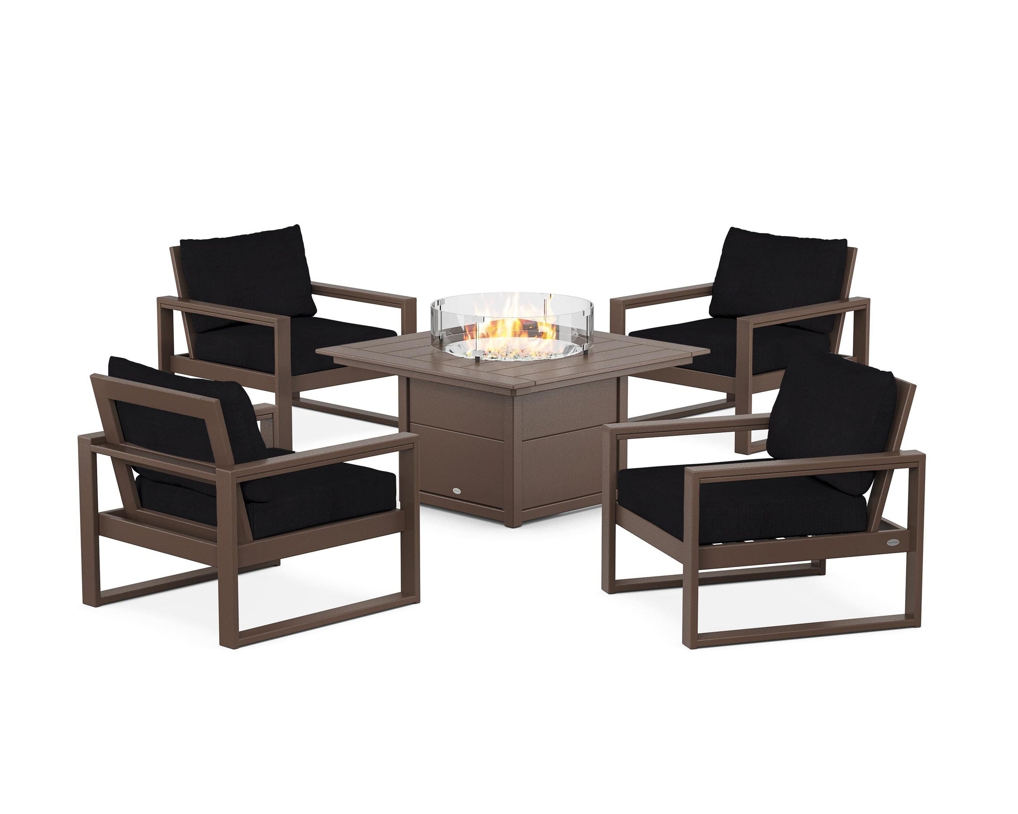 EDGE Sectional 5-Piece Deep Seating Set with Fire Pit Table