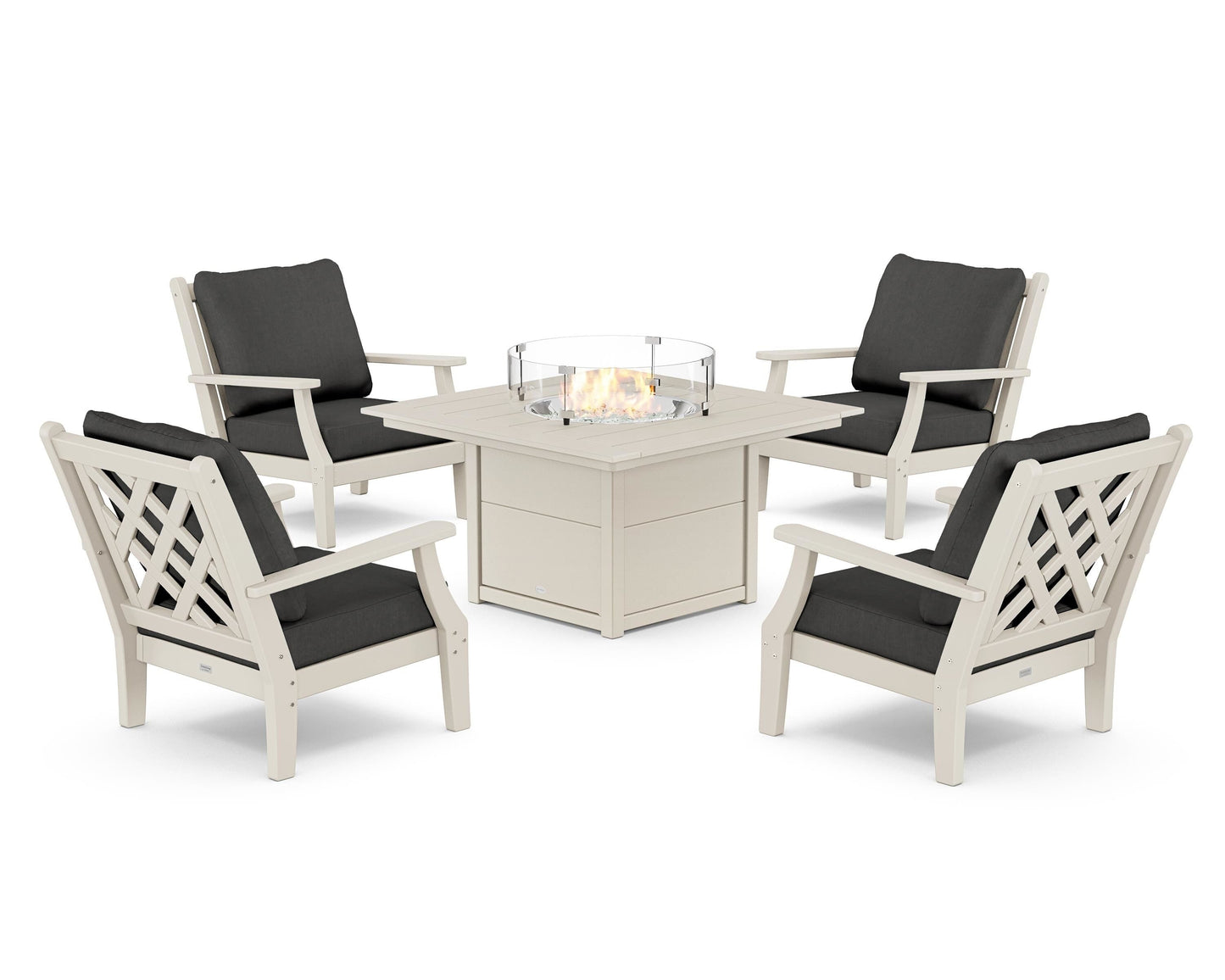 Wovendale 5-Piece Deep Seating Set with Fire Pit Table