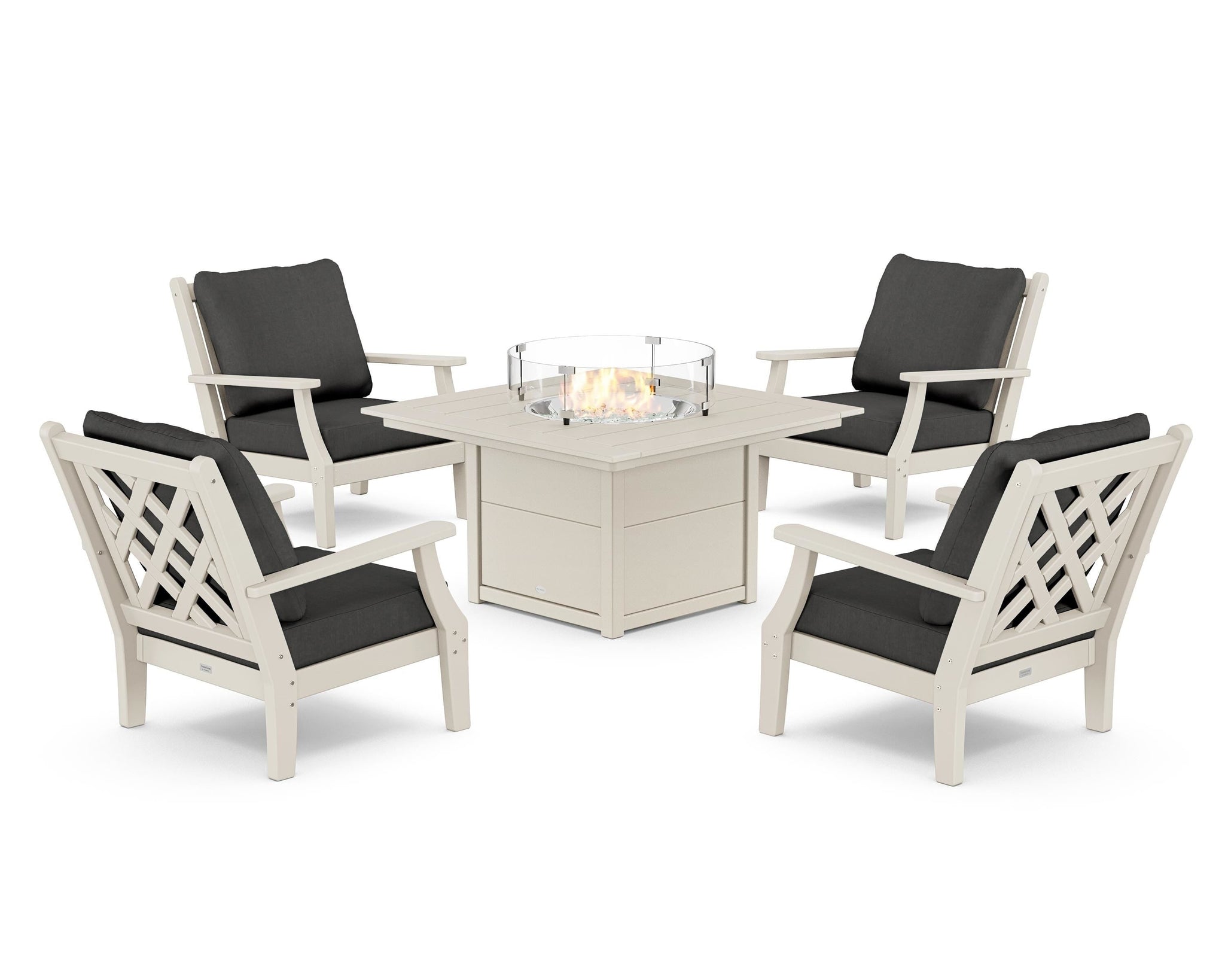 Wovendale 5-Piece Deep Seating Set with Fire Pit Table