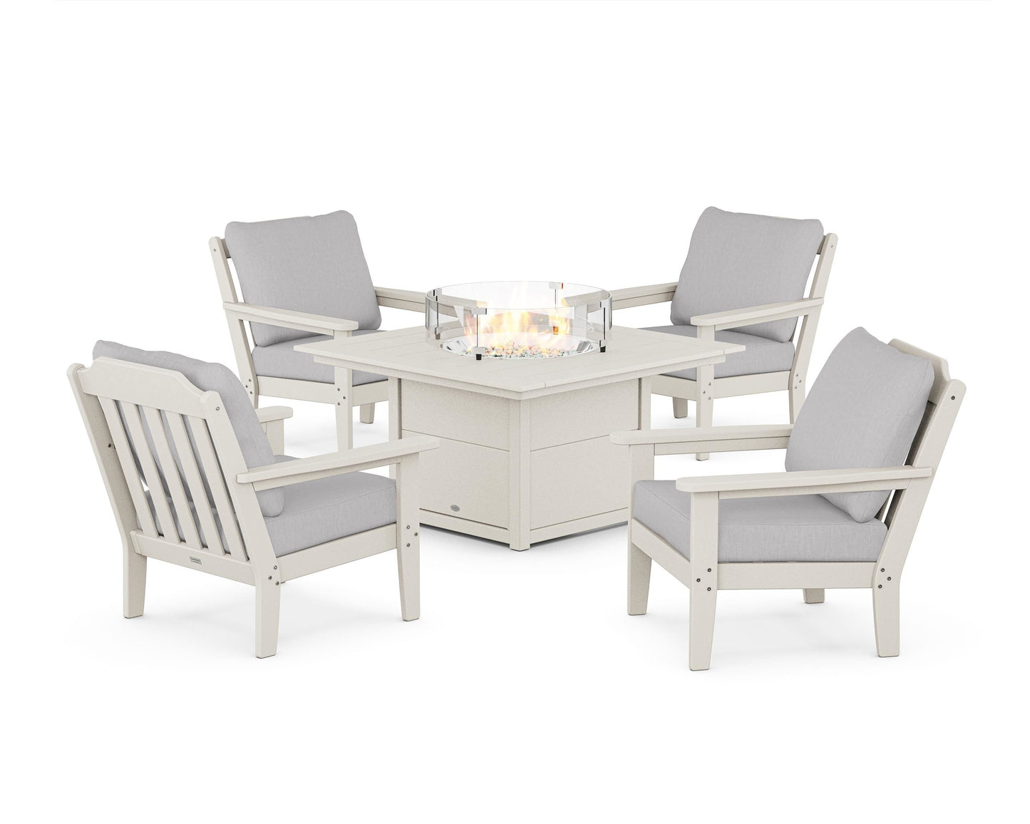 Cottage 5-Piece Deep Seating Set with Fire Pit Table