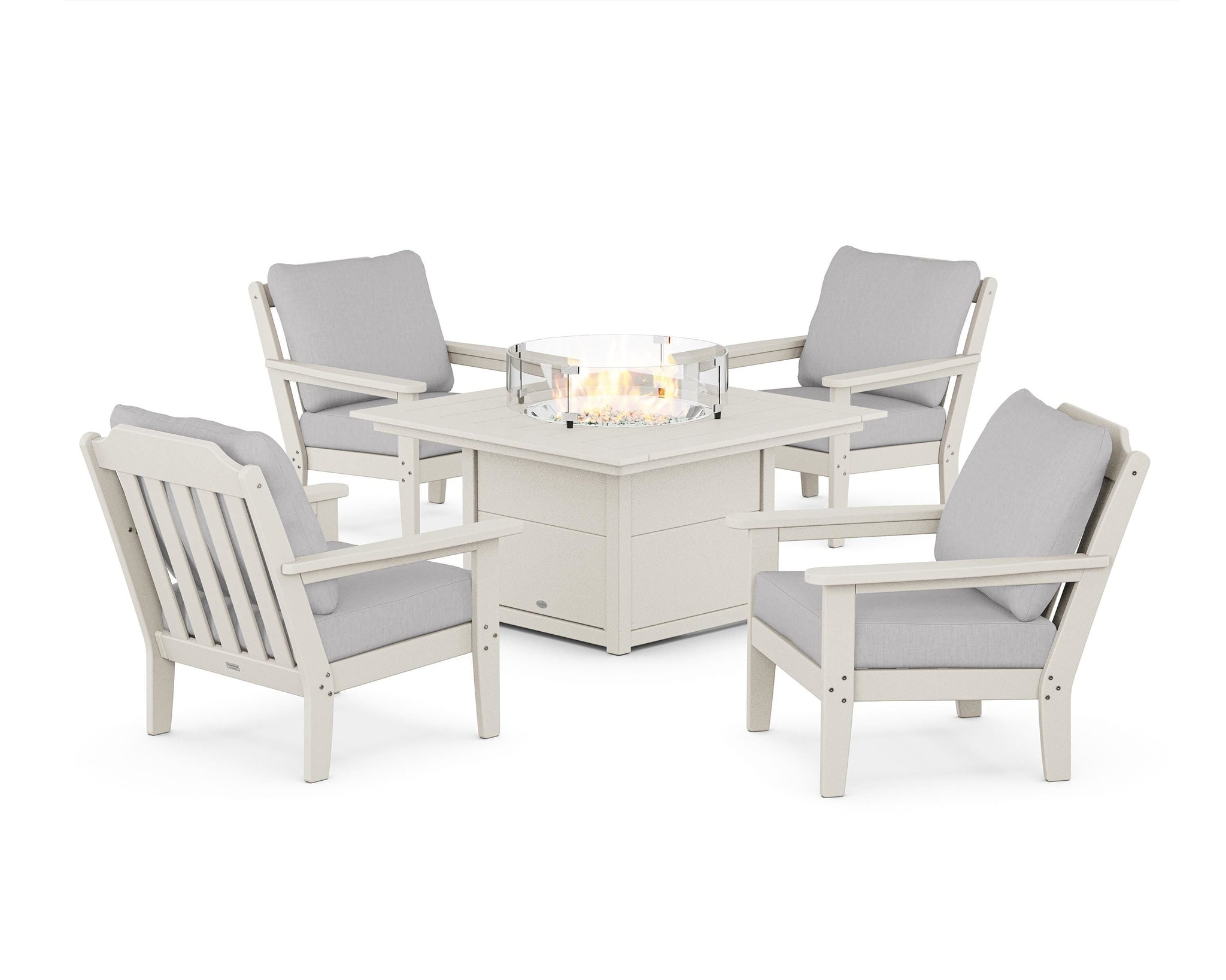 Cottage 5-Piece Deep Seating Set with Fire Pit Table
