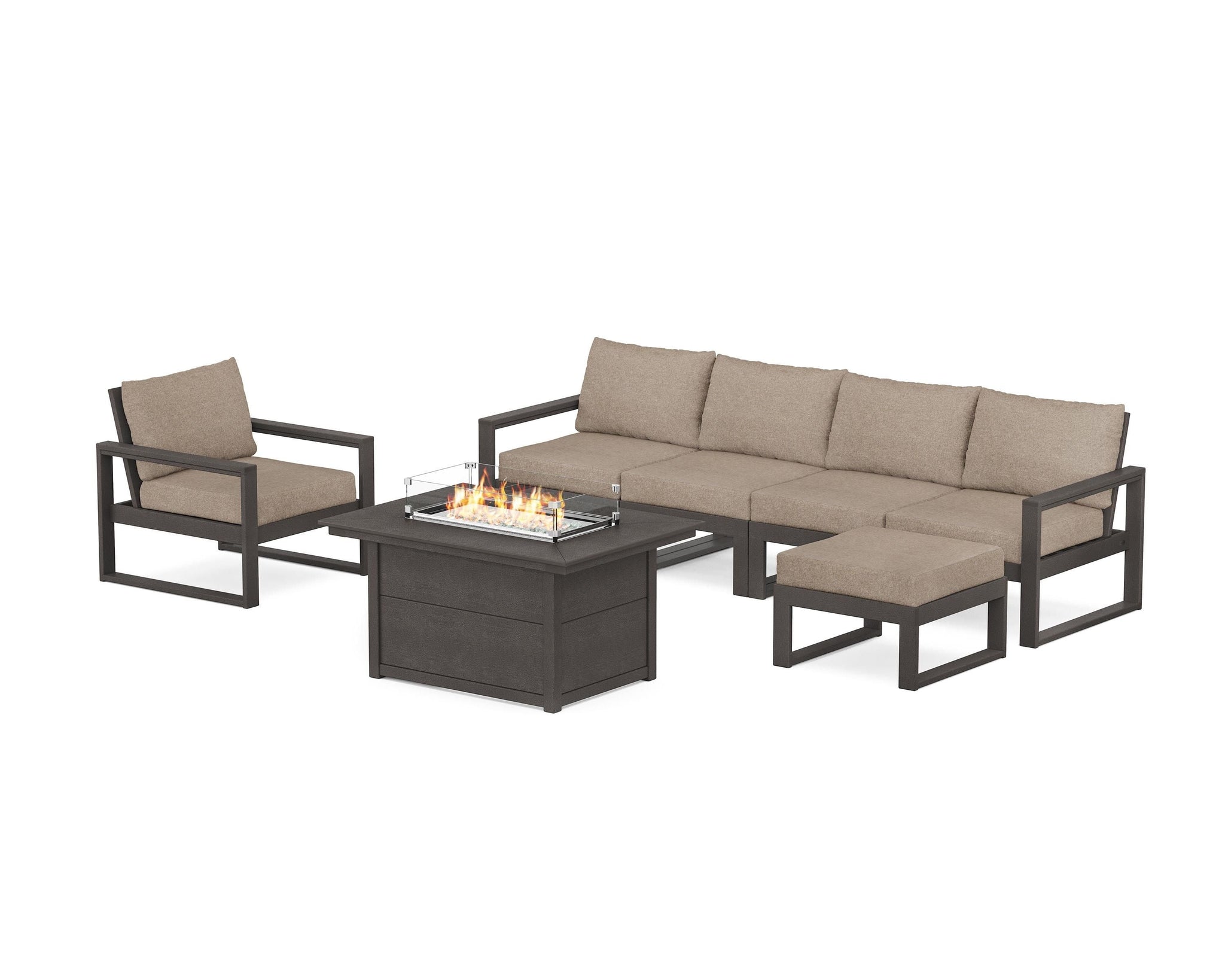EDGE Sectional Lounge and Fire Pit Set