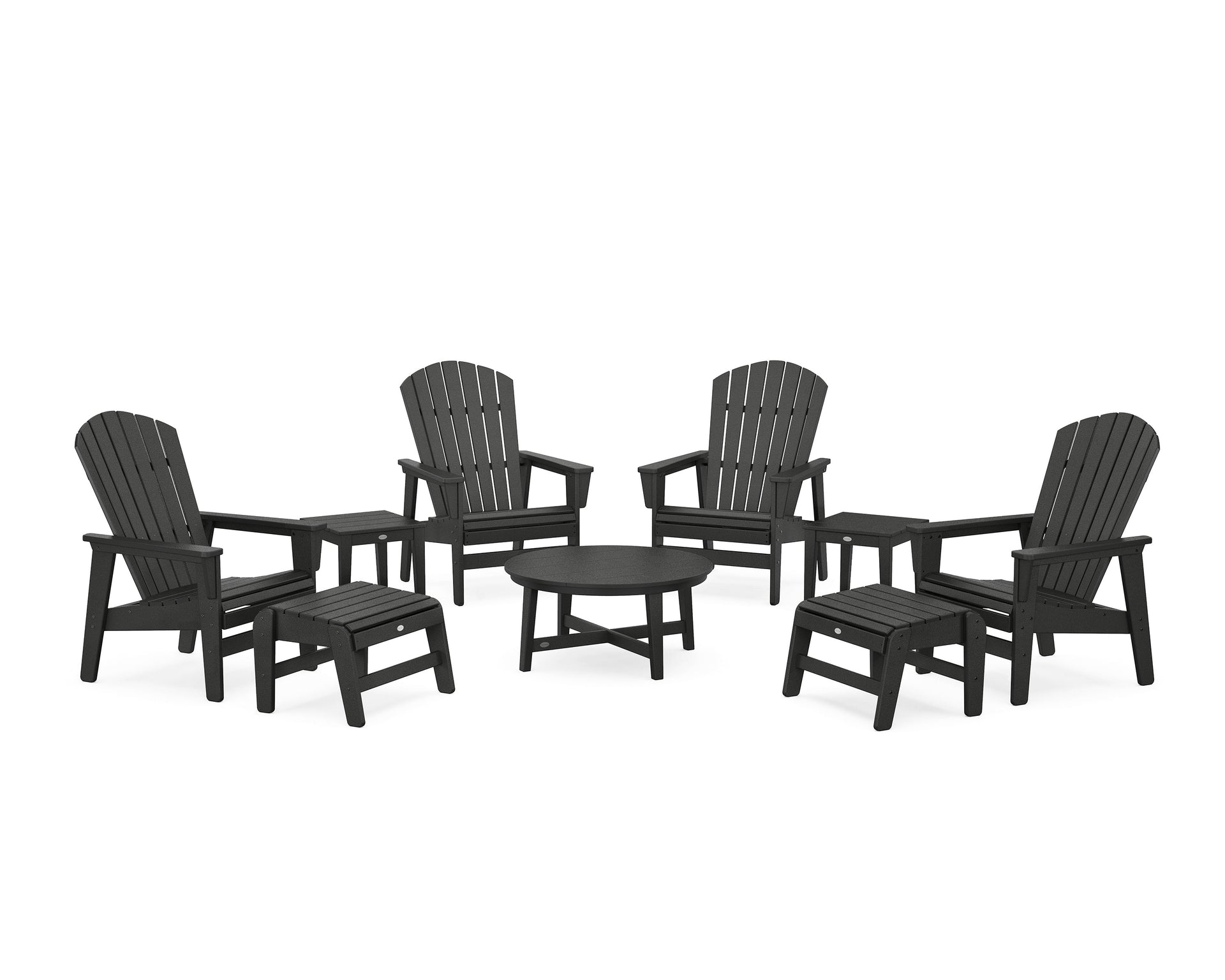Nautical Grand Upright Adirondack 9-Piece Conversation Set