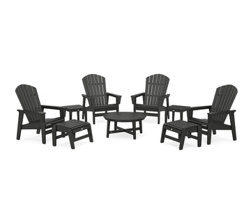 Nautical Grand Upright Adirondack 9-Piece Conversation Set