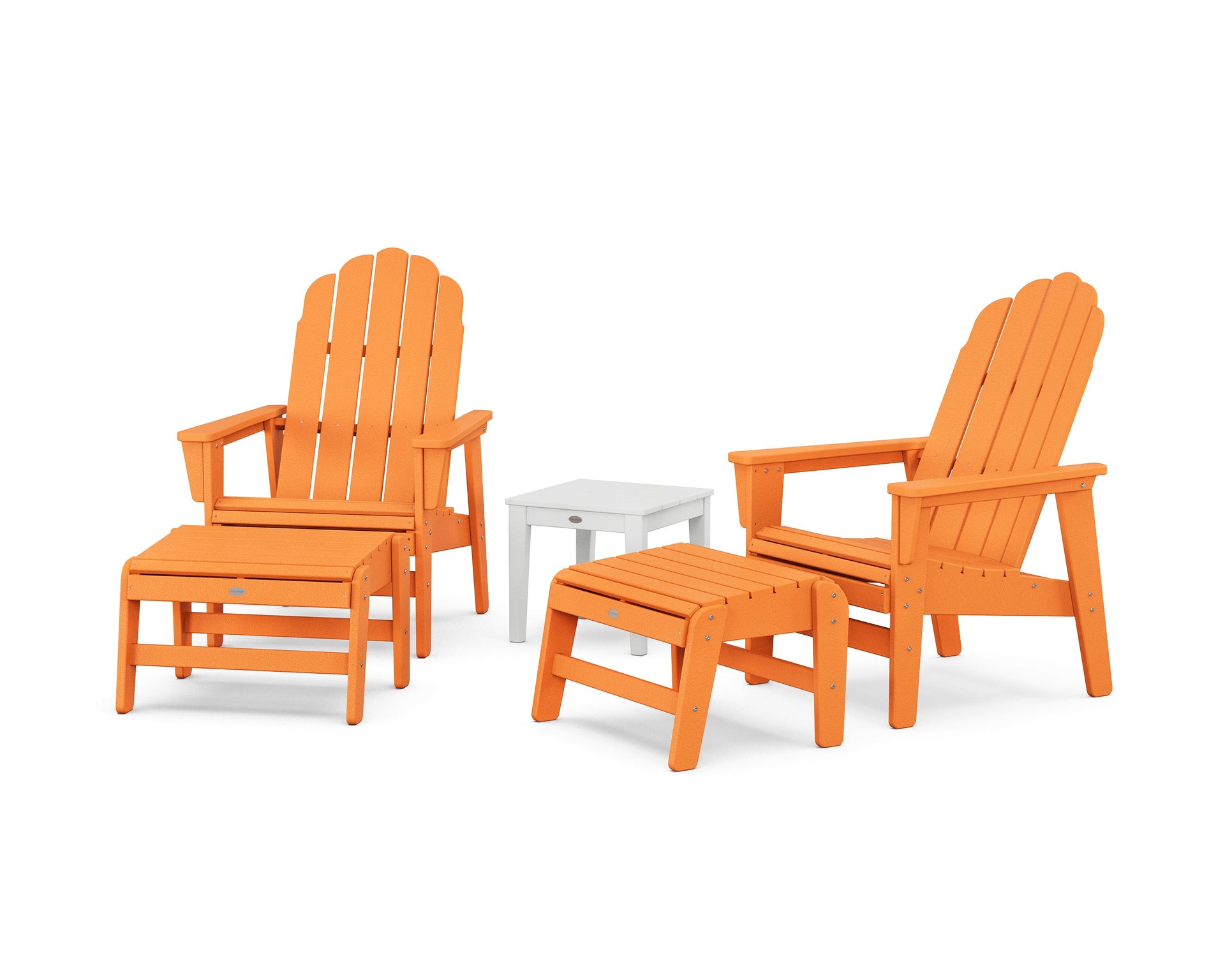 5-Piece Vineyard Grand Upright Adirondack Set with Ottomans and Side Table