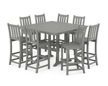 Traditional Garden 9-Piece Nautical Trestle Bar Set